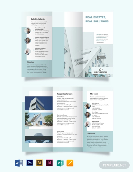 residential realestatebroker tri fold brochure template