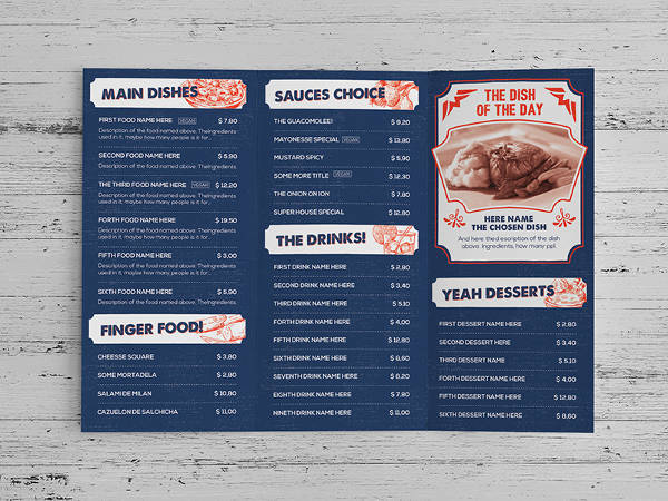 restaurant menu card design template