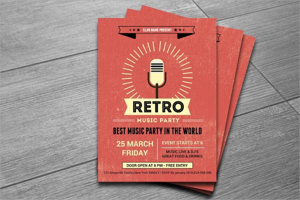 Retro Music Club Party Flyer
