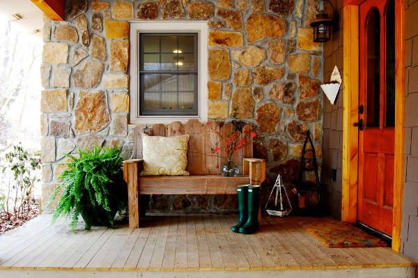 small rustic bench