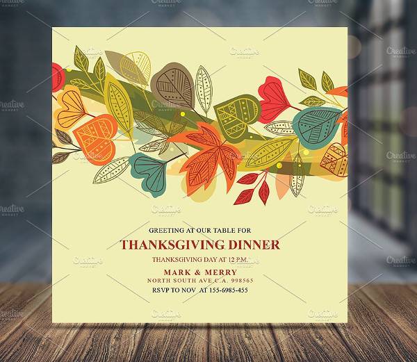 Thanksgiving Dinner Invitation Card