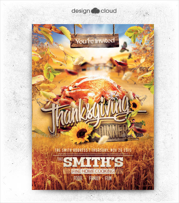 Thanksgiving Dinner Invite Flyer Template