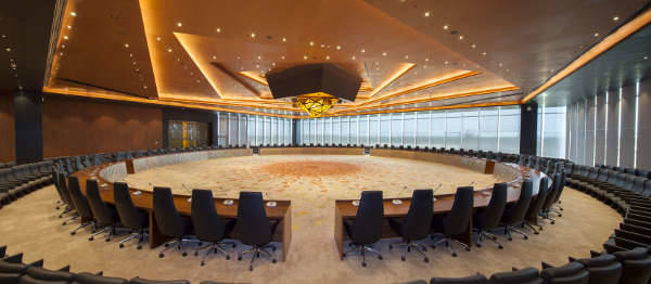 the massive conference hall