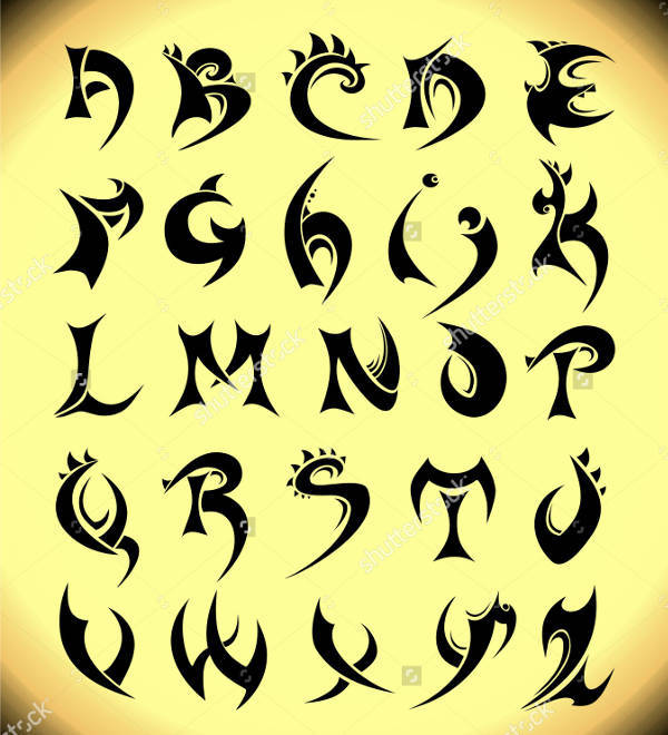 typography tribal tattoo font