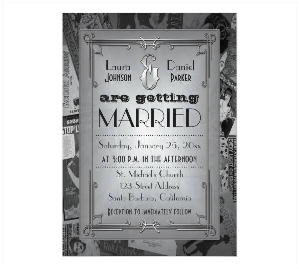 vintage poster wedding invitation