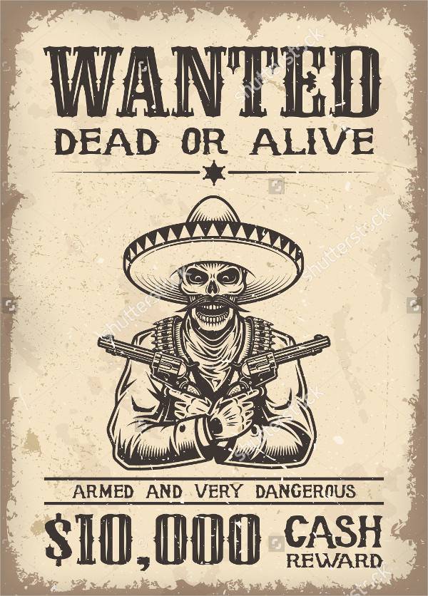 vintage western wanted poster