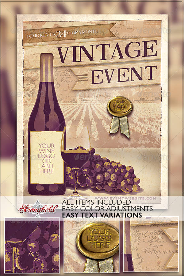 Vintage Wine Event Flyer