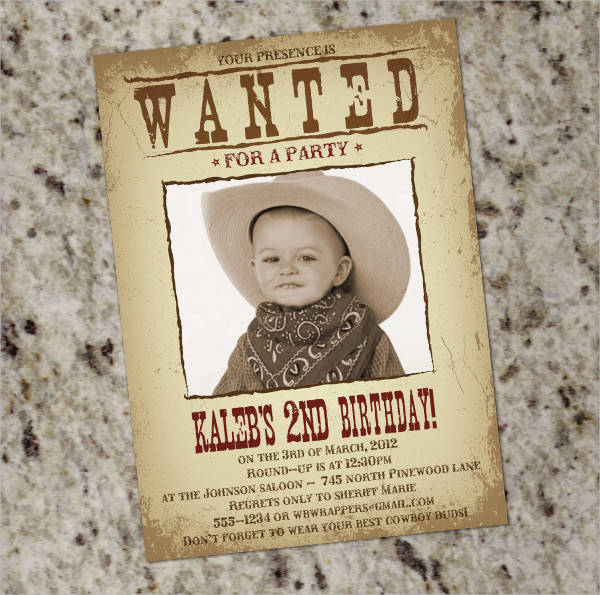 western wanted poster invitation