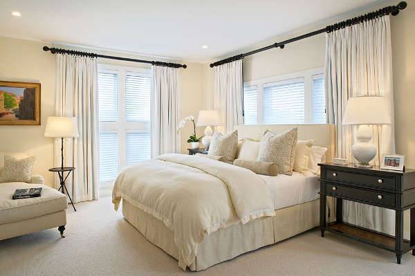 white bedroom curtains