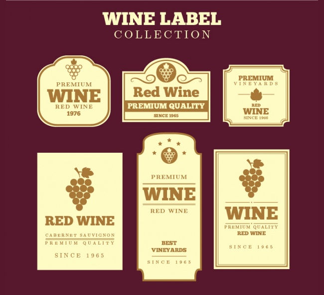 wine label design template set