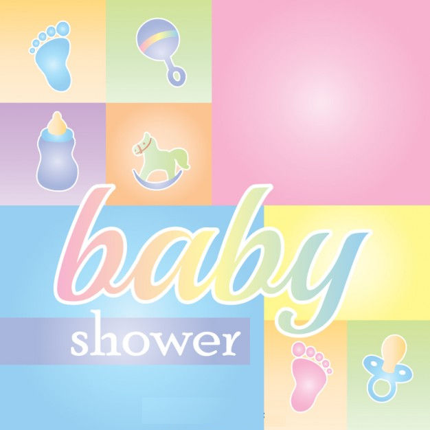 baby shower greeting card vector