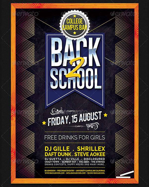 Back to School Party Flyer Template