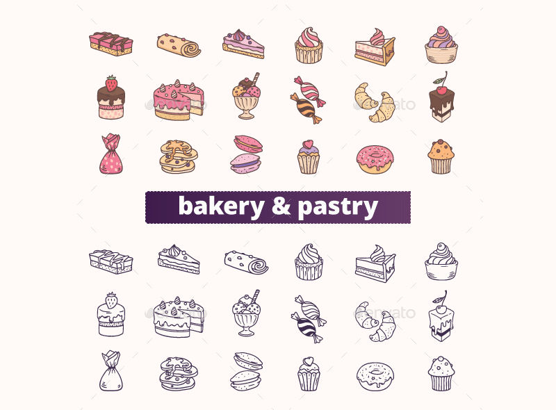 bakery food icons