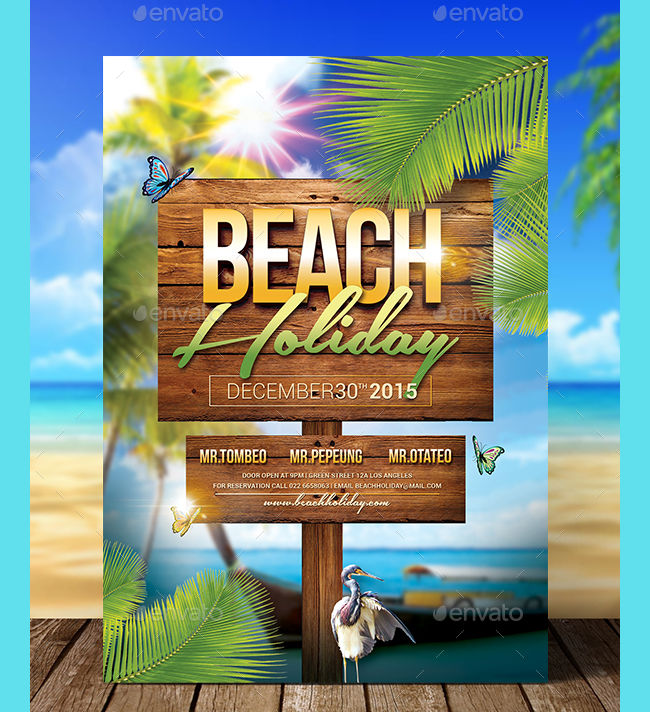Beach Holiday Flyer Template