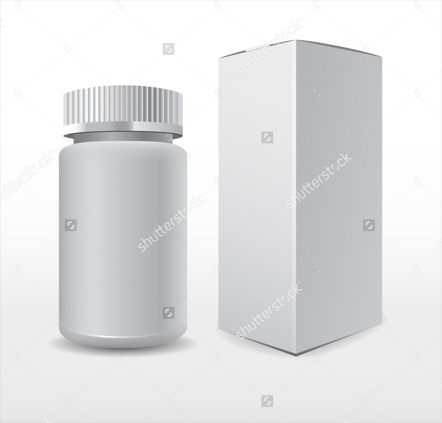 blank medicine bottle and package box
