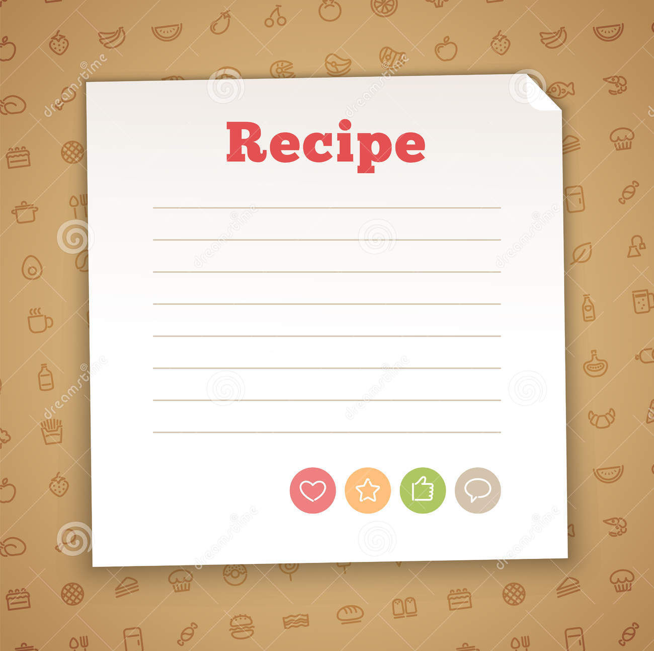 blank recipe card