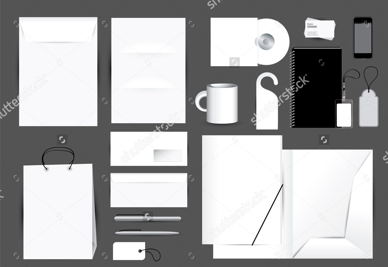 blank stationery design set