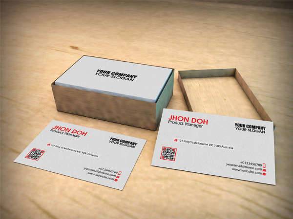 business card with box mockup