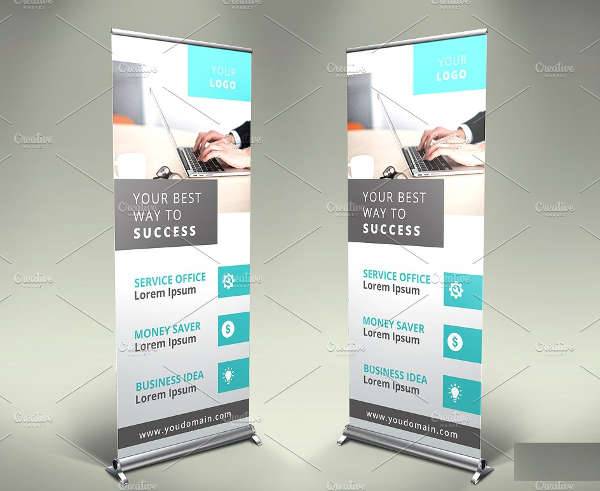 business roll up advertising banner
