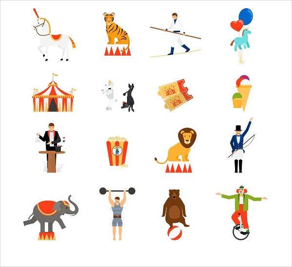 circus flat icons