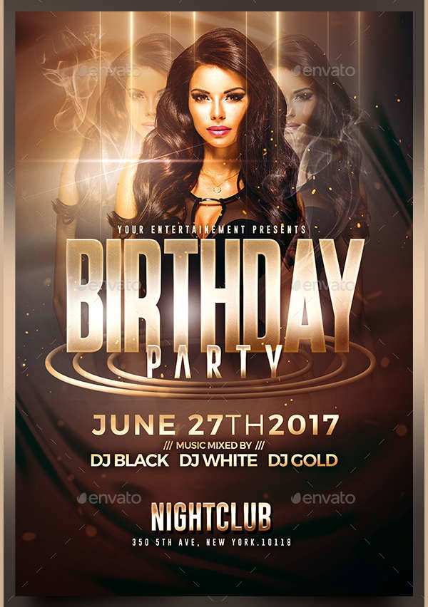 Club Birthday Party Flyer