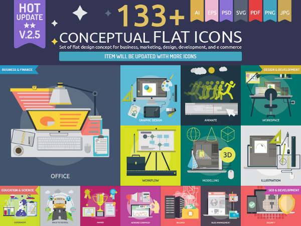 conceptual flat icons
