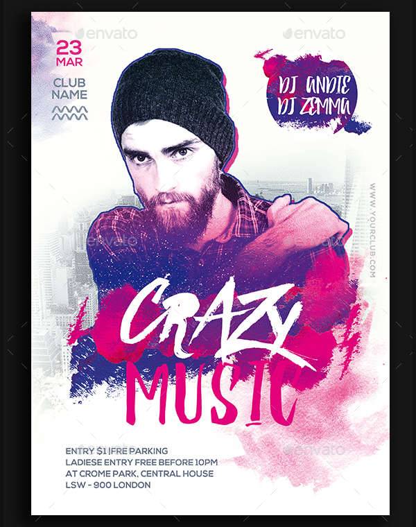 Crazy Music Party Flyer