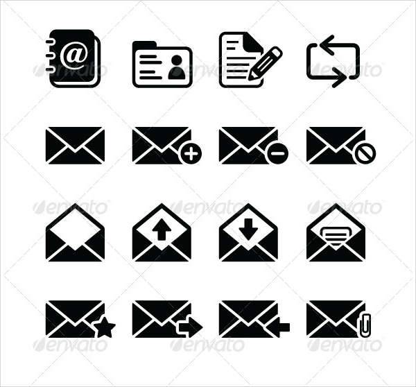 email vector icons set