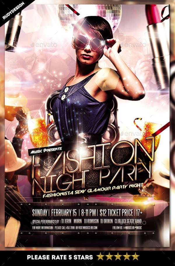 fashion night party flyer