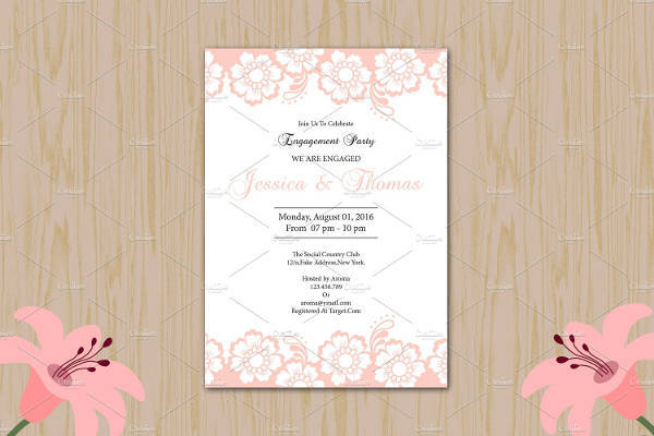 Floral Engagement and Wedding Invitation