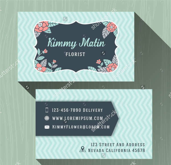 floral name card