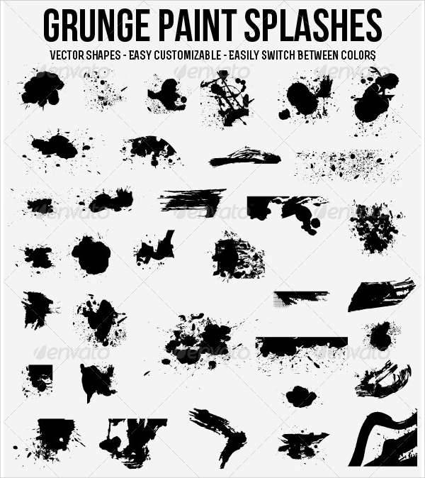 grunge paint brushes