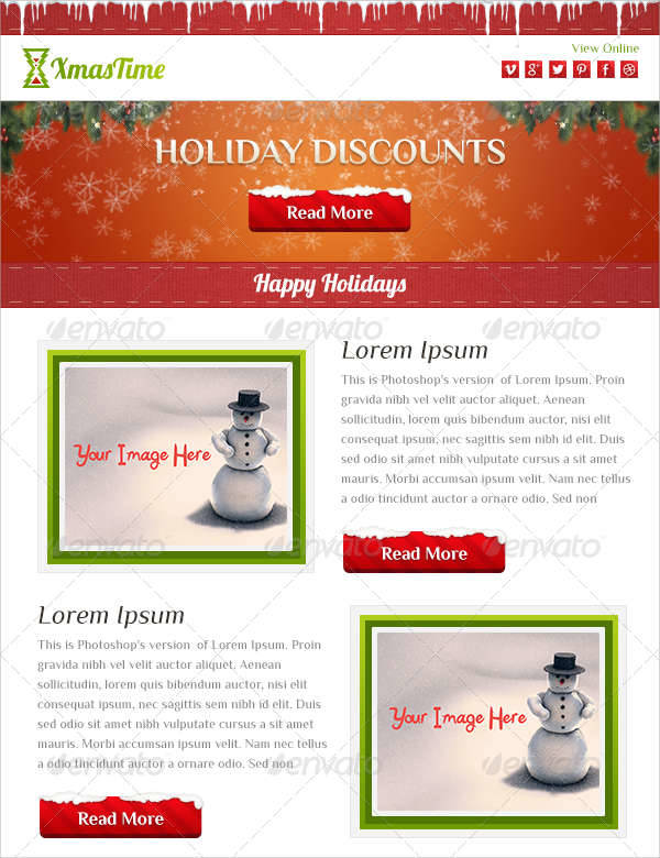 Holiday Business Email Template PSD