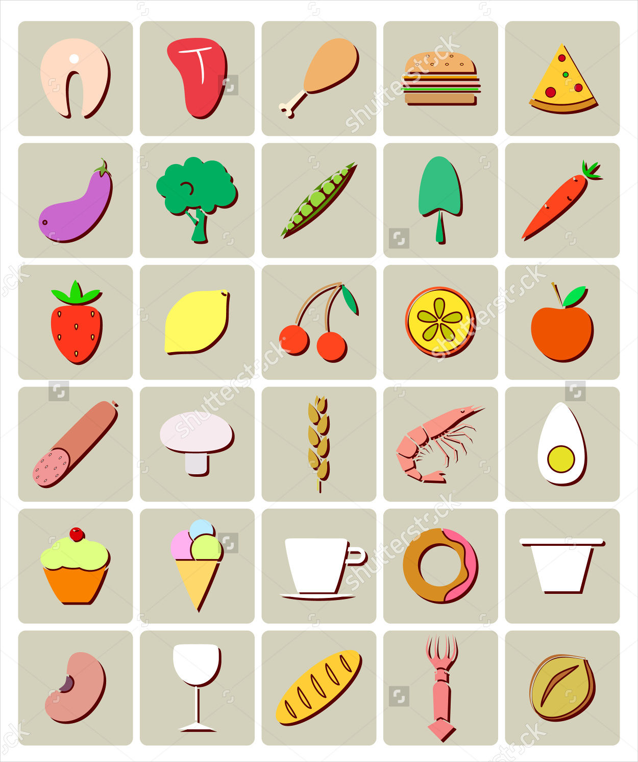 minimal food icons