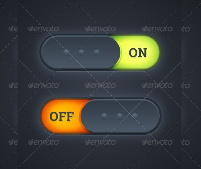 on and off switch toggle buttons
