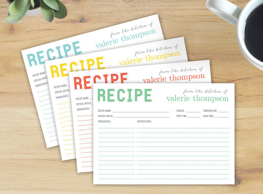 personalized recipe card