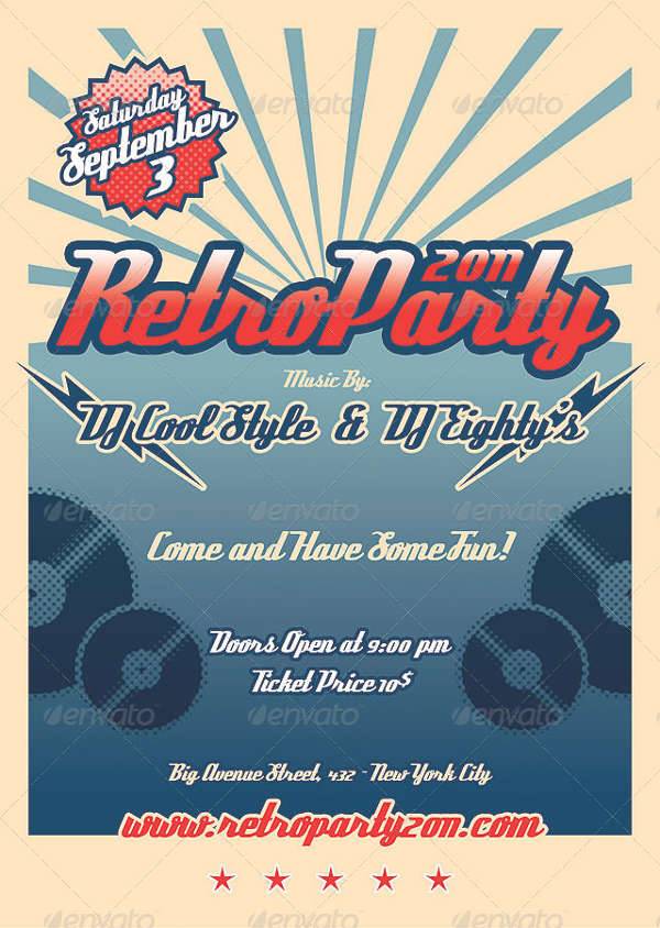 Retro Party Flyer Poster