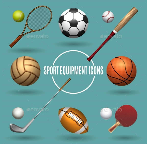 sports equipment icons