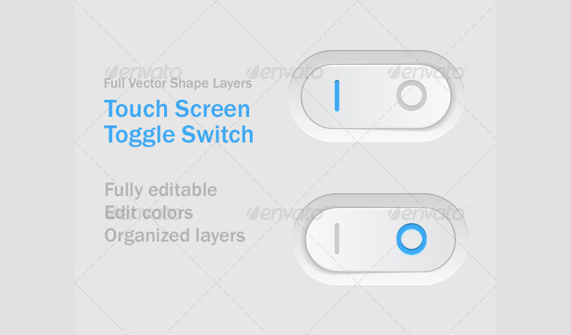 touch screen toggle switch