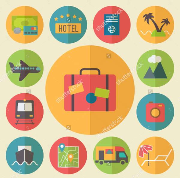vacation travel icons