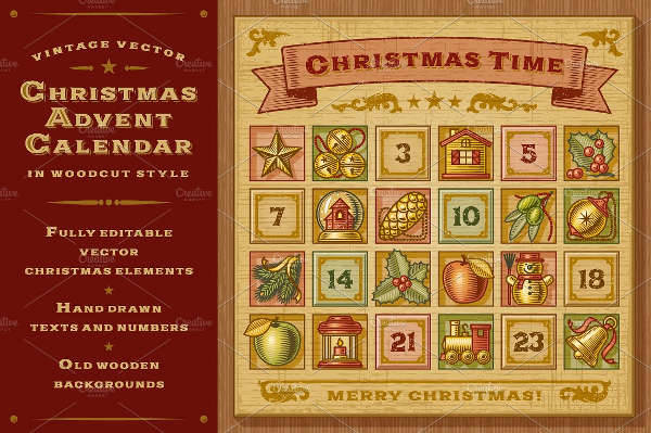vintage christmas advent calendar