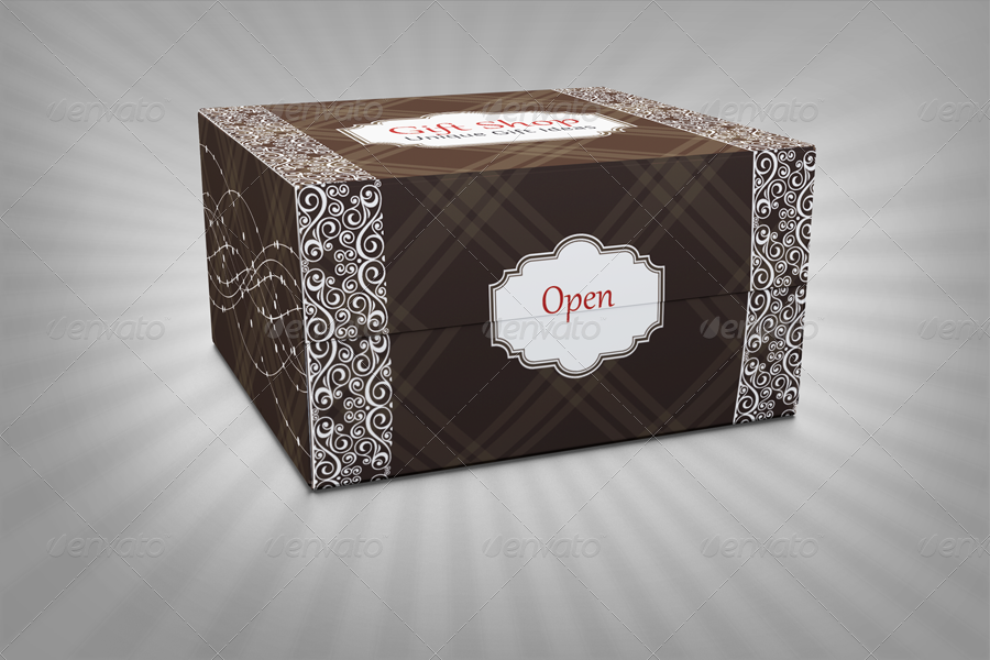 vintage gift box package template