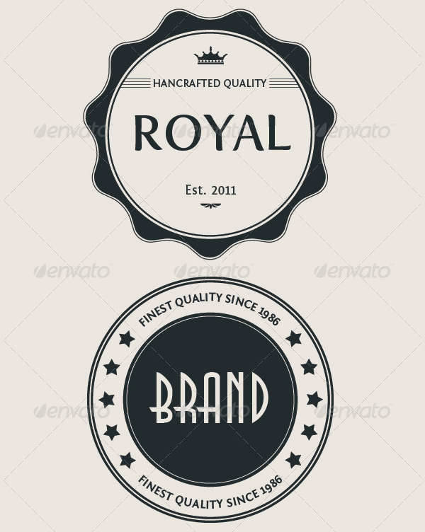 vintage logo badges set
