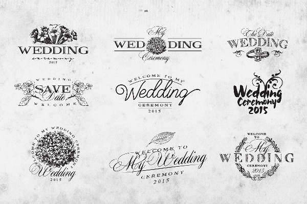 vintage wedding logo design