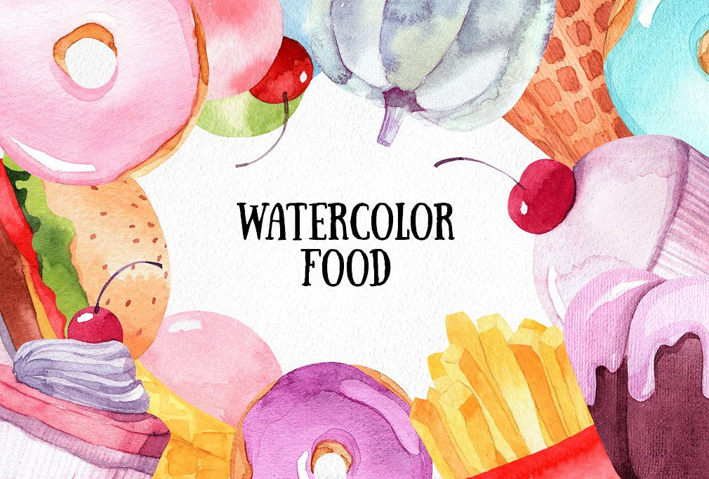 watercolor food collection