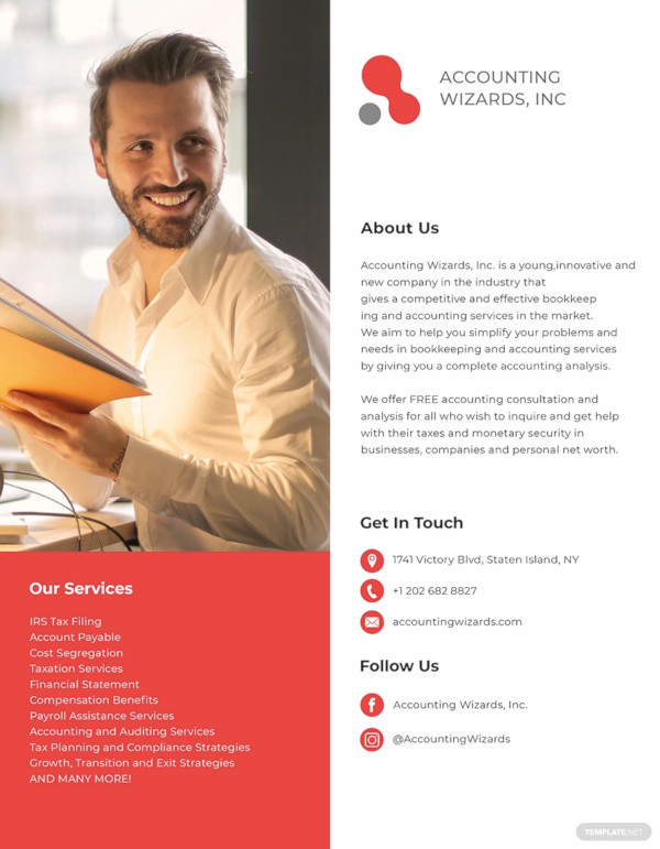 accounting bookkeeping services flyer template