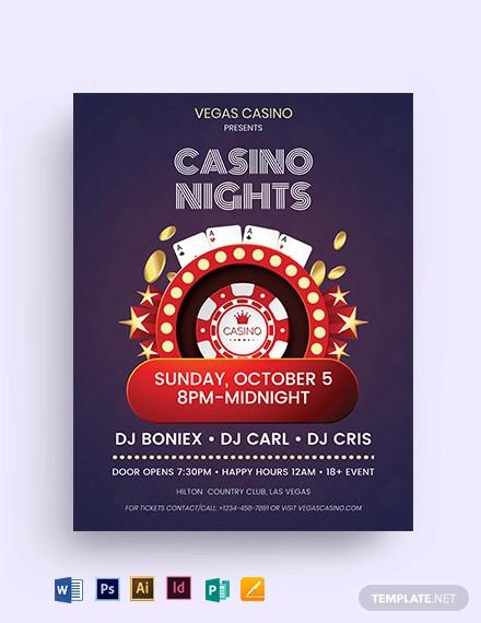 casino ad flyer template