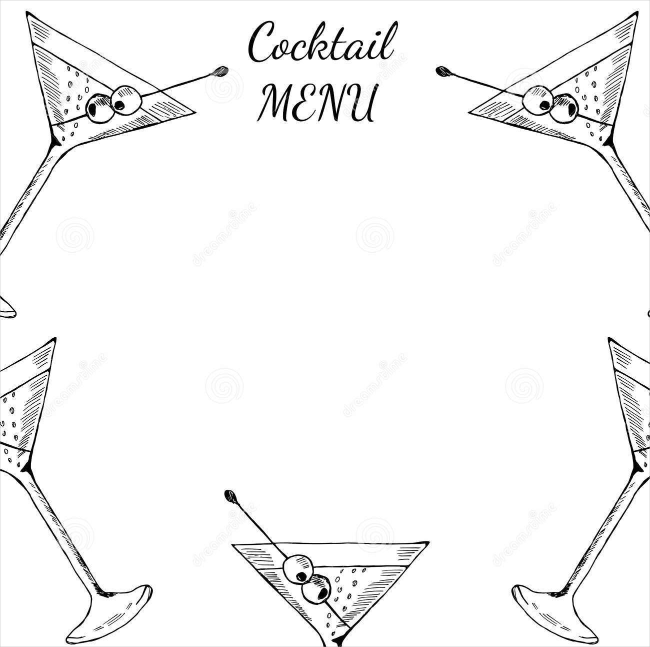 cocktail menu vector