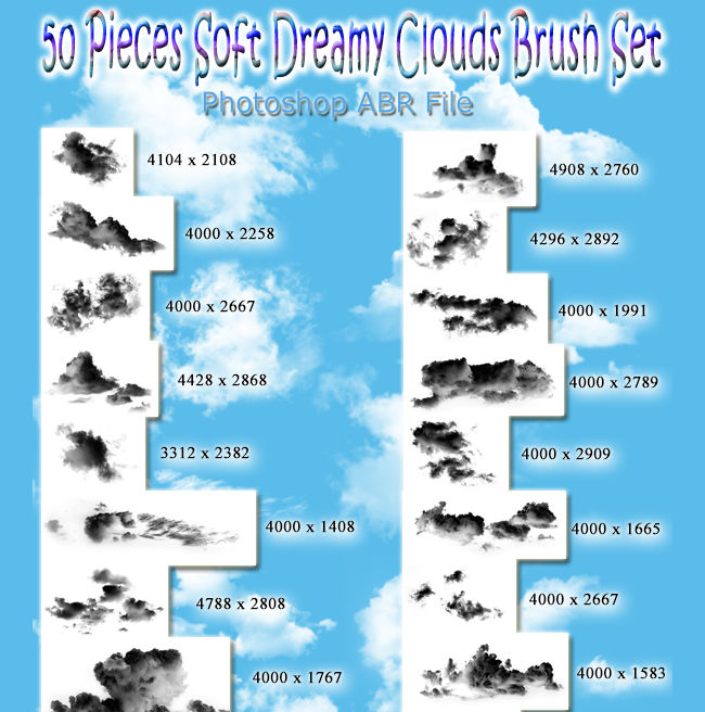 dreamy soft cloud photoshop brushes set