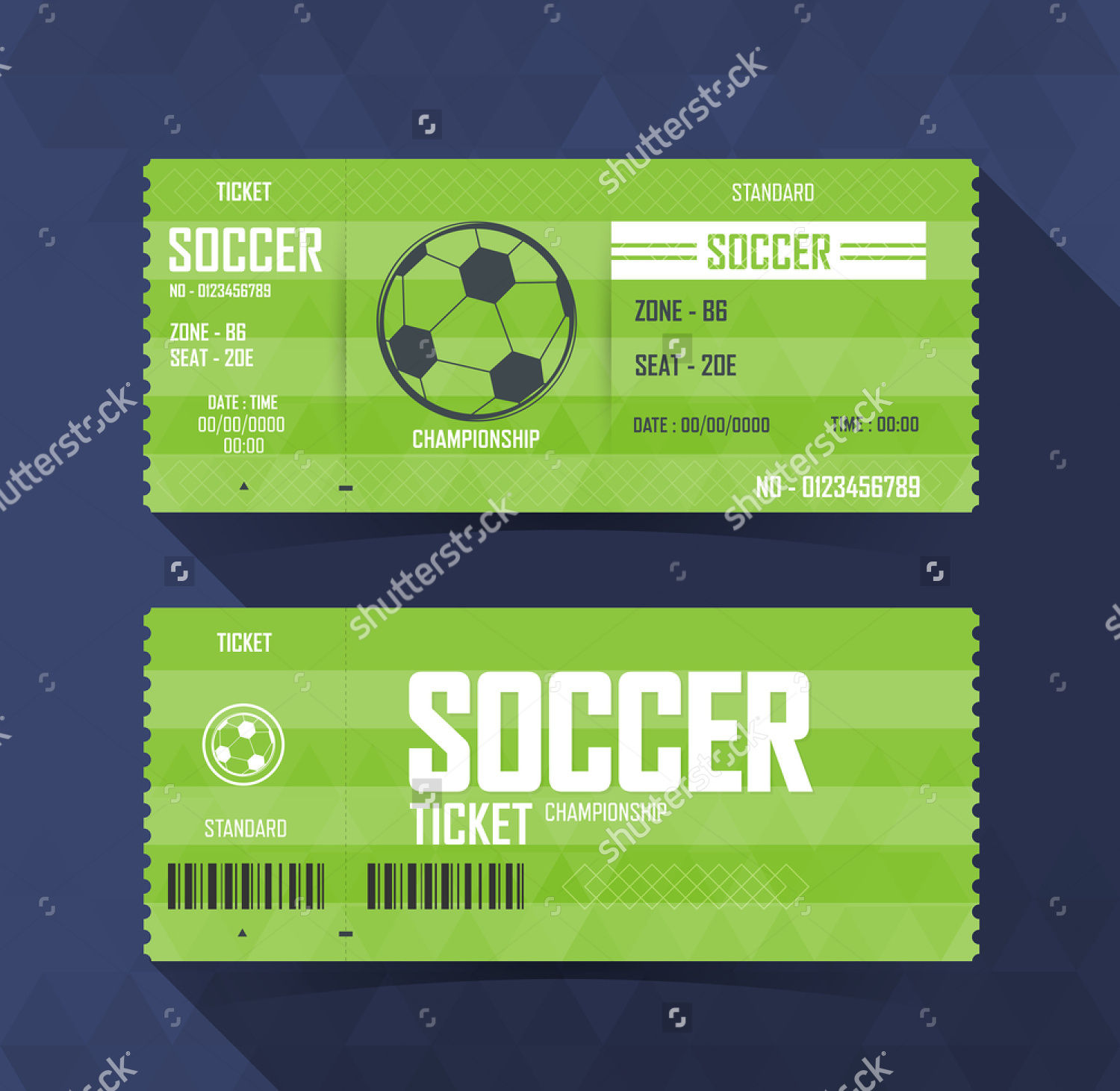 Football, Soccer Vector Ticket